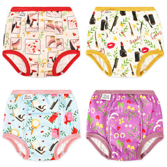 Max Shape girls' potty underwear with absorbent layer and cute pattern for leak protection.