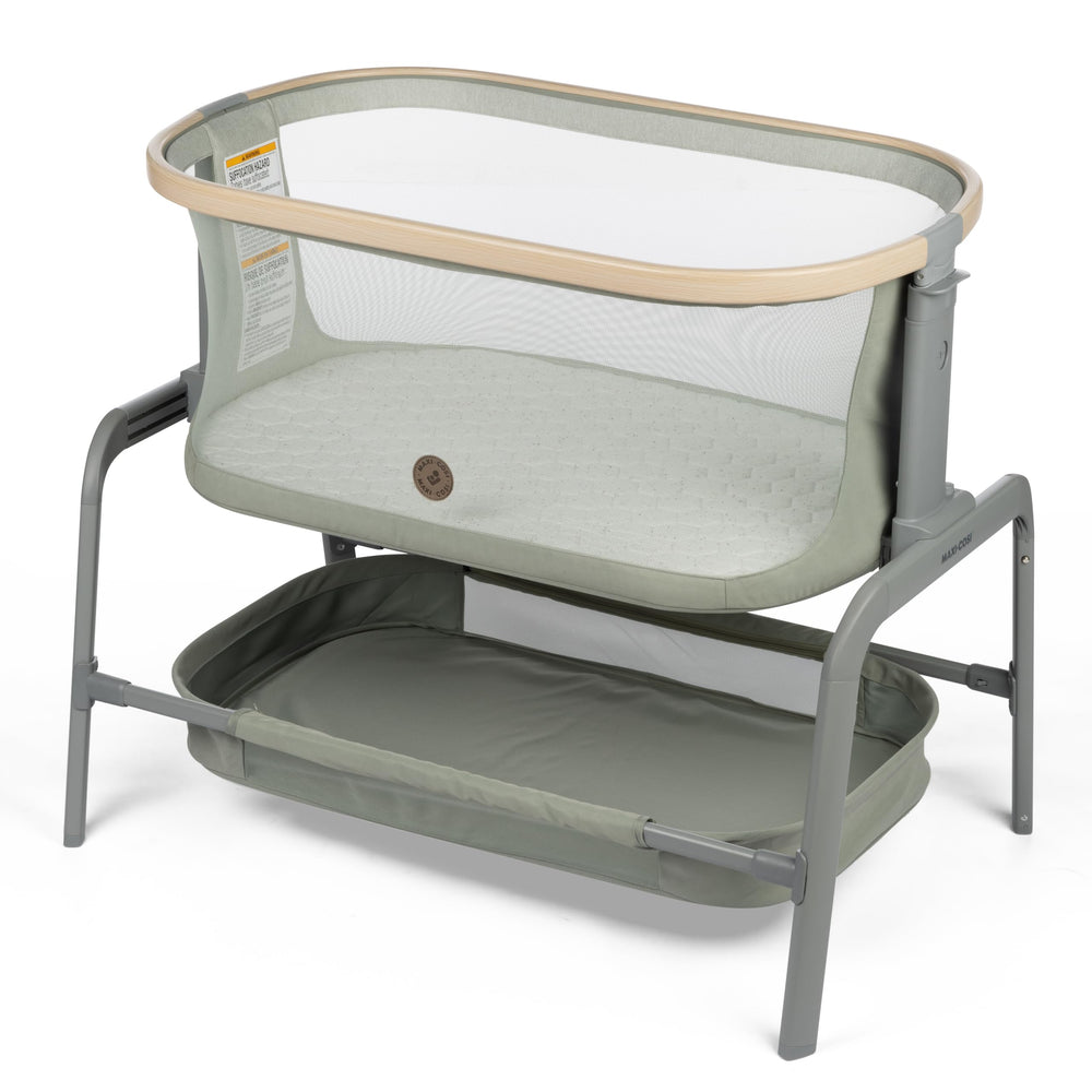 Maxi-Cosi Iora bedside bassinet with mesh-sides for airflow and baby visibility