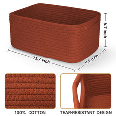 Maxuni rope baskets with reinforced handles keep shelves tidy.