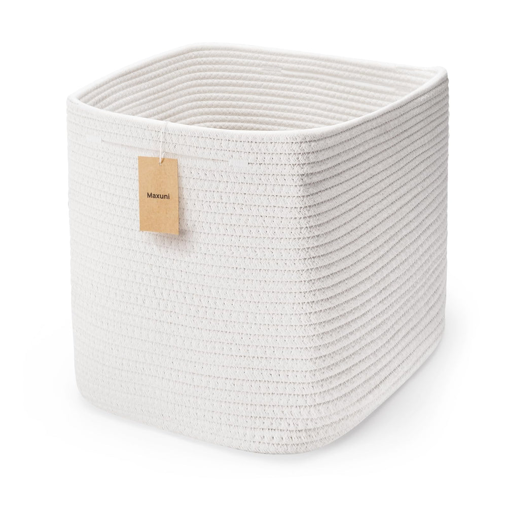 Maxuni storage basket front view shows neat 11-inch organization for small spaces.