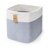 Maxuni eleven-inch cotton rope storage basket close-up shows sturdy weave for durable organization.