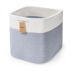 Maxuni eleven-inch cotton rope storage basket close-up shows sturdy weave for durable organization.