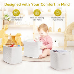 Maxuni storage basket hidden-handles blend into weave for a clean shelf look.