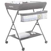 Maydolly changing table with wheels offers easy mobility for diaper changes.
