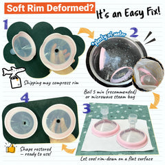 Maymom shield edge close up highlighting smooth interior surface