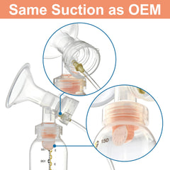 Maymom 17mm 2X compatibility with Medela pumps shown