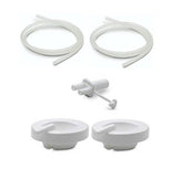 Maymom Ameda Purely Yours tubing parts: two tubes and caps for replacement and compatibility.