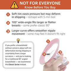Maymom MyFit Shields 25mm side view shows soft edge for gentle seal.