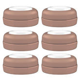 Maymom screw lids with brown collar fit Avent bottles for secure travel sealing.