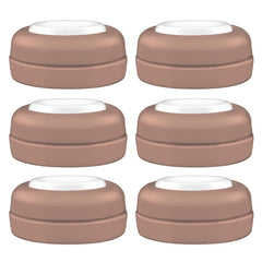 Maymom screw lids with brown collar fit Avent bottles for secure travel sealing.