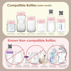 Maymom sealing disc shown for reliable leak-resistance on Avent-compatible bottles.