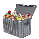 Mayniu large toy box grey lid on keeps toys organized and accessible