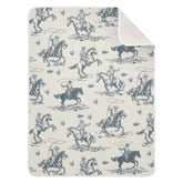 Mazeann Cowboys Blanket folded for travel, offering soft warmth on the go.