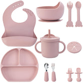 MBQMBSS baby feeding set with suction bowl keeps meals tidy on trays