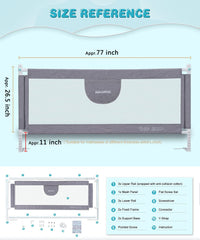 Adjustable height range 1 to 11 inches on MBQMBSS bed rails.