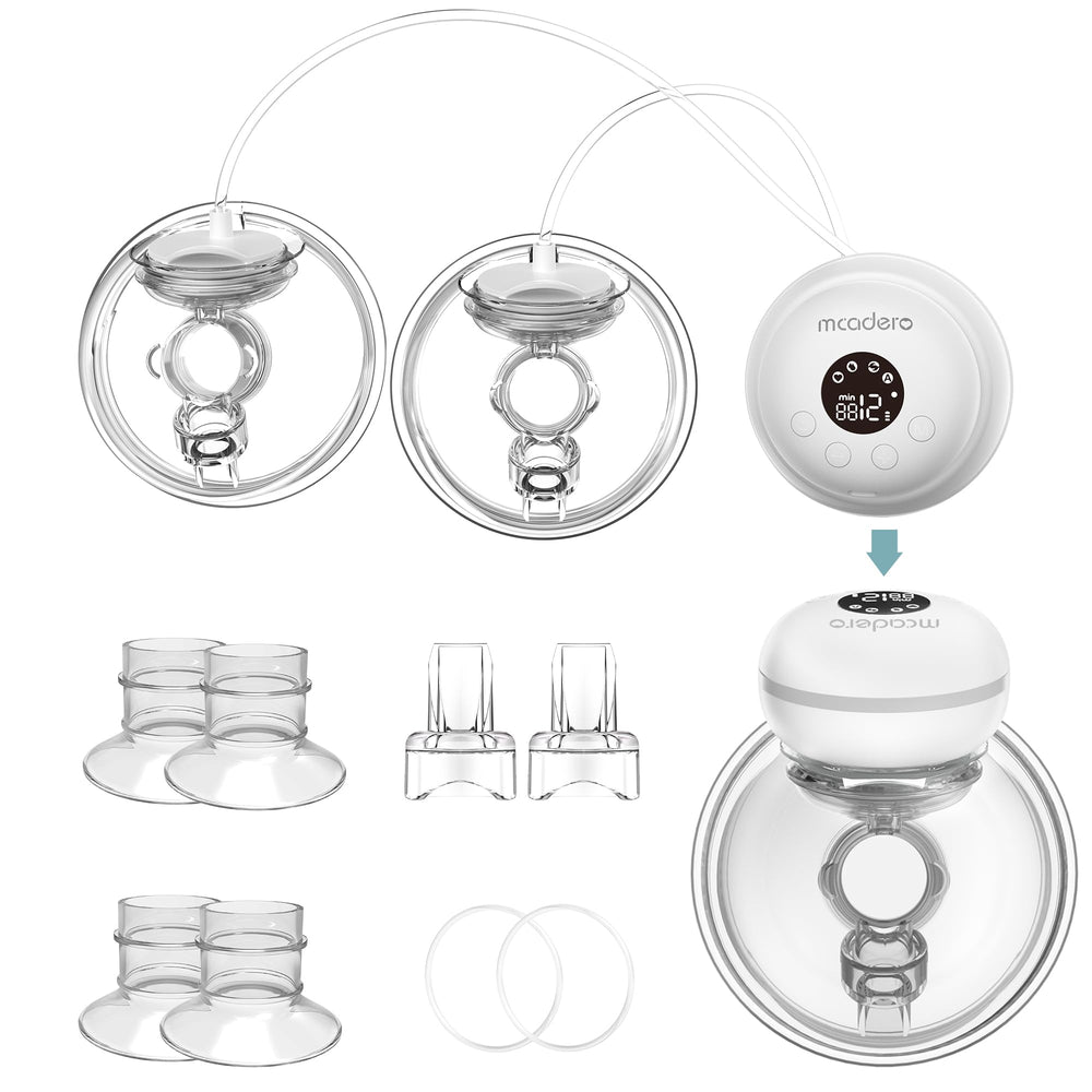 Mcadero M2 wearable breast pump for hands-free pumping on the go.