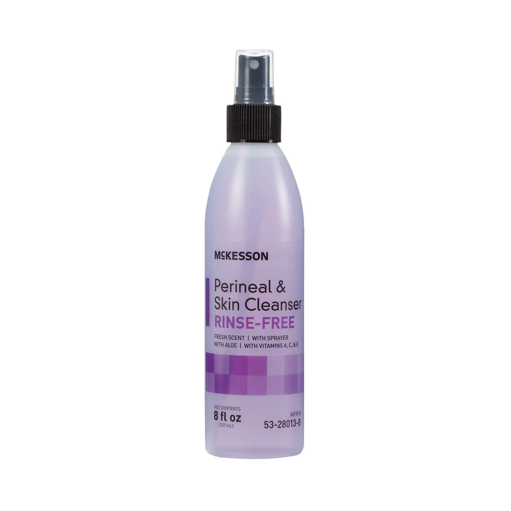 McKesson perineal cleanser bottle-front view for rinse-free cleansing.
