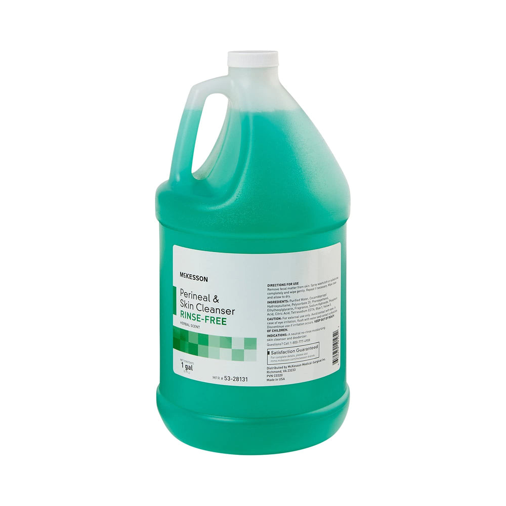 McKesson Perineal Skin Cleanser bottle with easy-cap for bedside use.