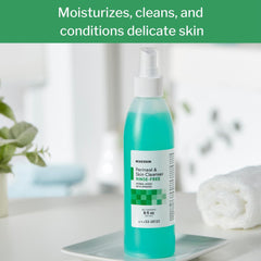 McKesson Perineal Skin Cleanser label close-up showing vitamins and pH balance.