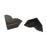 Mcredy bronze box corner protectors set on a jewelry box for edge protection.