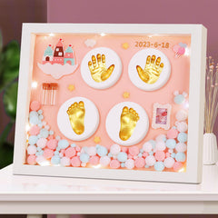 MCstars solid wood frame with a sturdy back stand for display.