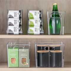 mdesign clear storage box for fridge shelves keeps contents in sight.