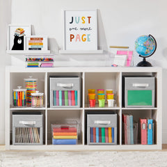 mDesign Closet storage bin on cube shelf with handle