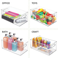 mDesign feeding-accessories bin keeps sippy cups and utensils organized