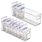 mdesign long stackable organizer with handles keeps pantry tidy and accessible
