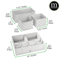 mdesign small fabric bin 5.75x5.75x4.25 stores socks and accessories