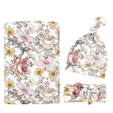 MdouLy newborn swaddle set with floral blanket, provides gentle wrap for calm, cozy sleep