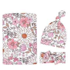 MdouLy newborn swaddle set with floral headband offers soft, breathable wrap and cute styling