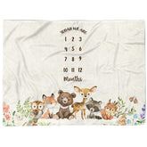 MDPrints Global twin milestone blanket spread for cozy two-baby photos and growth moments.