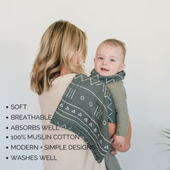 Mebie Baby Burp Cloths closeup texture; breathable muslin for baby's delicate skin.