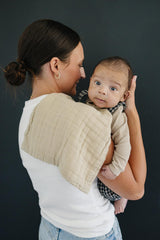 Mebie Baby Burp Cloths in Soft Muslin Fabric gently protect baby skin.