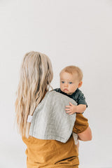 Mebie Baby burp cloths neutral colors coordinate with nursery decor