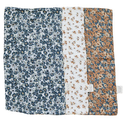Mebie Baby burp cloths with vintage florals design for gentle baby care during feeds.