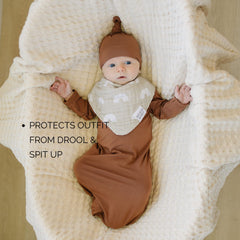 Mebie Baby Muslin Bibs drool-absorbent design protects outfits during play.