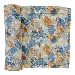 Mebie Baby Paradise Palms swaddle blanket offers breathable comfort for newborns.