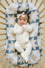 Mebie Baby Patchwork Swaddle soft muslin texture highlighting breathable fabric