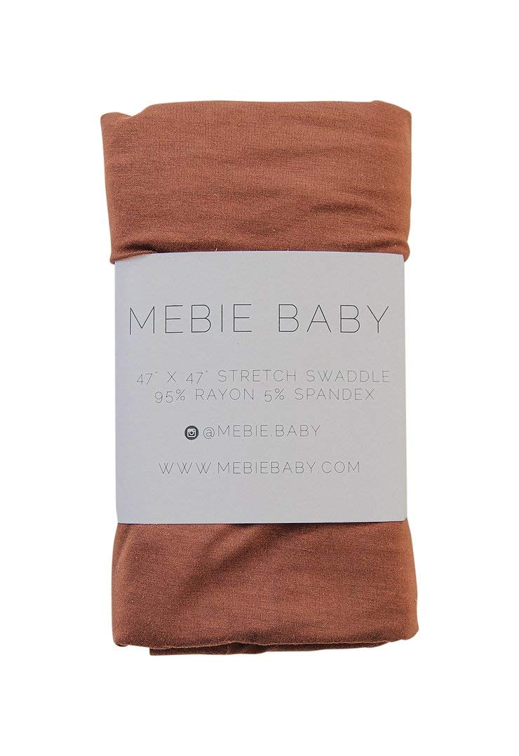Mebie Baby Rust stretch swaddle blanket provides cozy warmth and secure wrap for newborns.