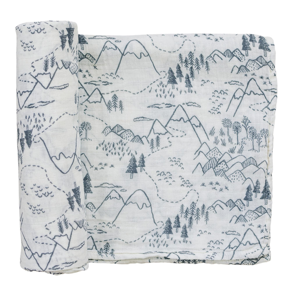 Mebie Baby Summit Muslin Swaddle, soft texture for cozy newborn comfort.