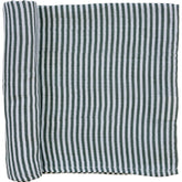 Mebie Baby Vintage Green Stripes swaddle close-up shows soft muslin texture for peaceful naps.