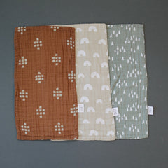Mebie Baby Woods print burp cloth pack showcases versatility and style