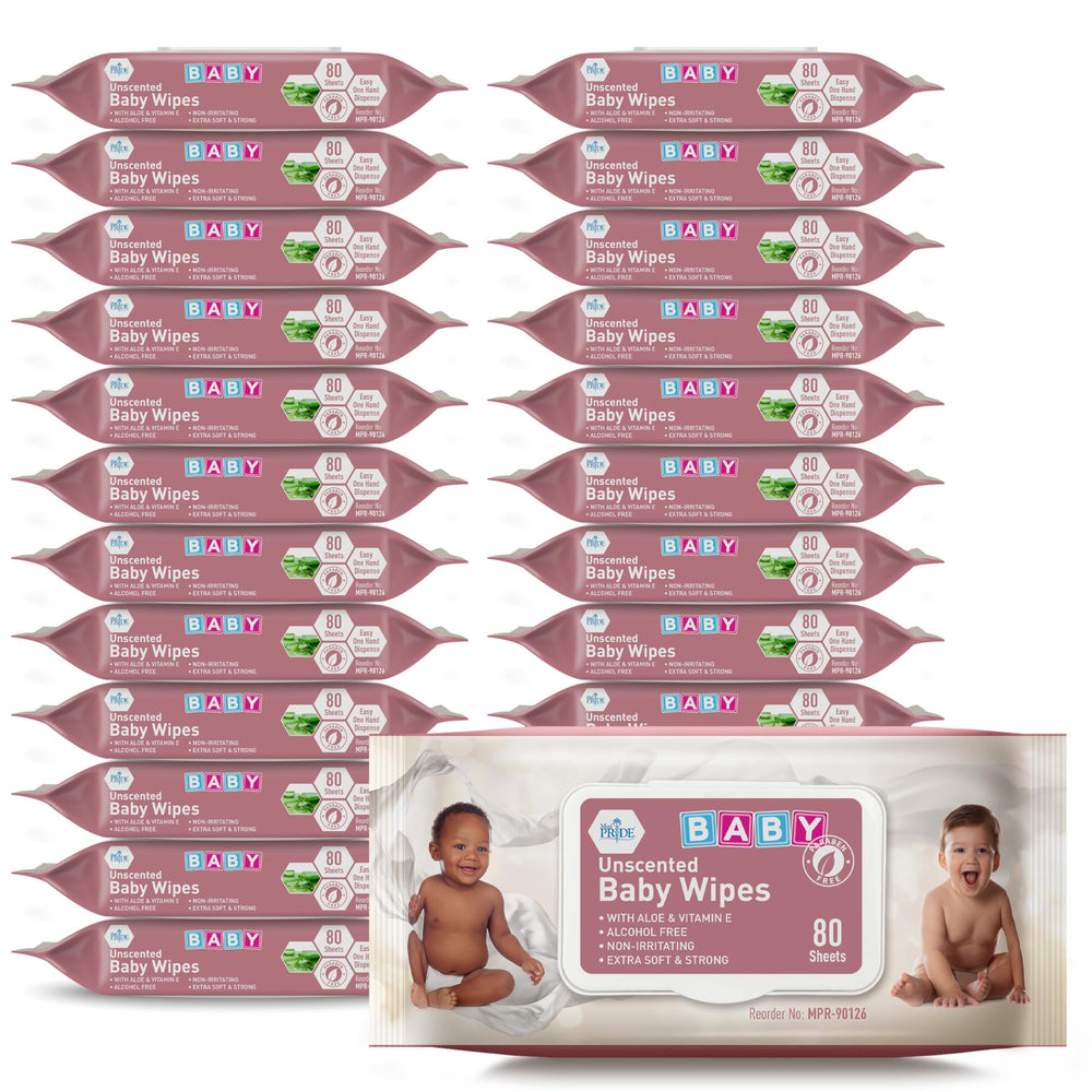 MED PRIDE unscented wipes in a dispenser box for easy one-handed use.