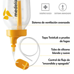 Medela SNS TwistLok connector prevents leakage for mess-free use