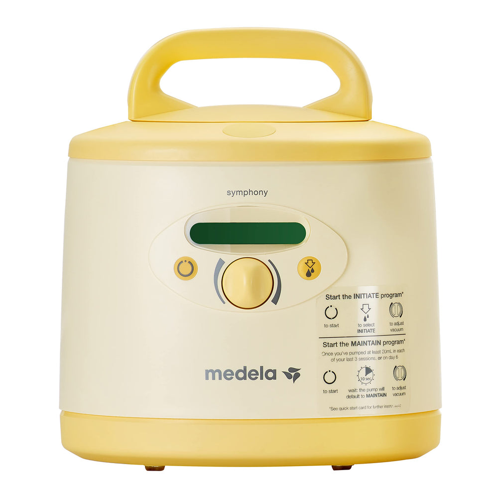 Medela Symphony Plus breast pump front view showing core components for home use.
