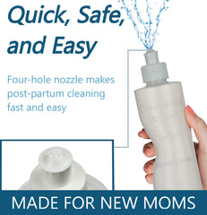 Soft squirt nozzle provides gentle cleansing with controlled flow.