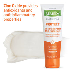 Medline Remedy Essentials barrier paste being applied to skin shows protective layer