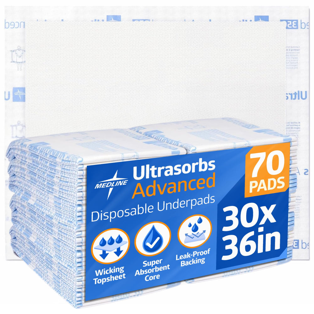 Medline Ultrasorbs packaging for professional bed protection.